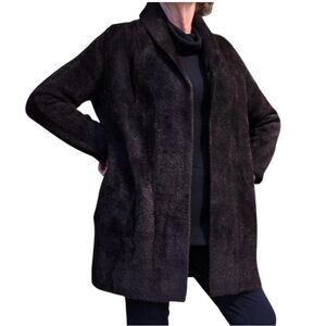 Liverpool EUC Women's Black Faux Fur Jacket Cardigan M